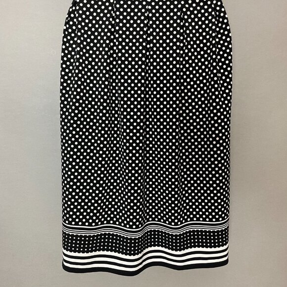 Max Studio Dress Polka Dot Black White Fit and Flare Sleeveless Sz Small A-Line - Picture 8 of 13